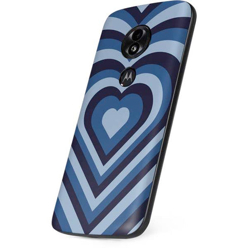 Blue Heart Pattern Moto E5 Play Skin